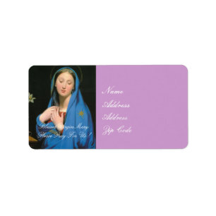 BLESSED VIRGIN MARY PLEASE PRAY FOR US LABEL