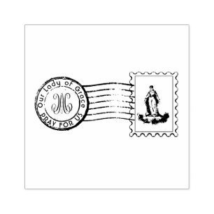 Blessed Virgin Mary Postal Catholic Religious Rubber Stamp