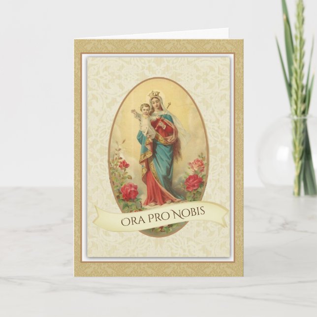 Blessed Virgin Mary Queen of Heaven Jesus Card (Front)