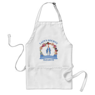 Blessed Virgin Mary Religious Catholic Floral Standard Apron