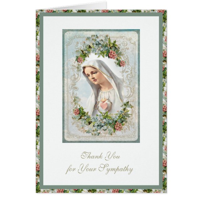 Blessed Virgin Mary  Religious Funeral Condolence (Front)