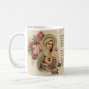 Blessed Virgin Mary Roses  Memorare Prayer Coffee Mug