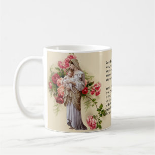 Blessed Virgin Mary Roses Memorare Prayer Coffee Mug