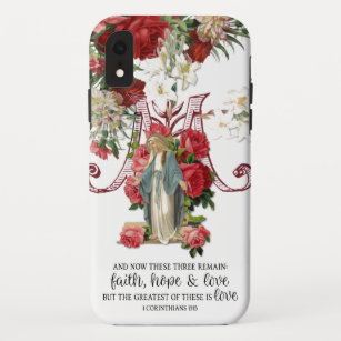 Blessed Virgin Mary Scripture Religious Floral Case-Mate iPhone Case