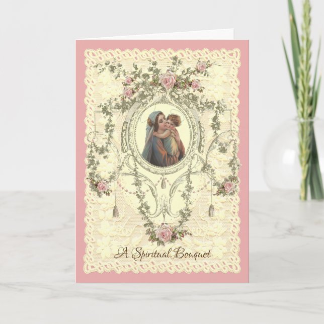 Blessed Virgin Mary Spiritual Bouquet Prayers Card (Front)
