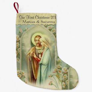 Blessed Virgin Mary St. Joseph Wedding Small Christmas Stocking