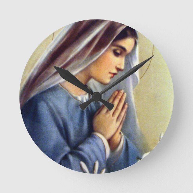 Blessed Virgin Mary The Mother of God Round Clock (Front)