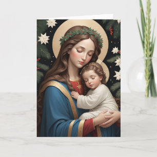 Blessed Virgin Mary Traditional Catholic Holiday Card