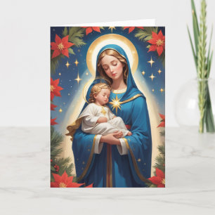 Blessed Virgin Mary Traditional Catholic Holiday Card