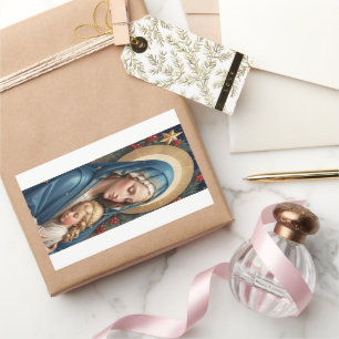 Blessed Virgin Mary Traditional Catholic Rectangular Sticker