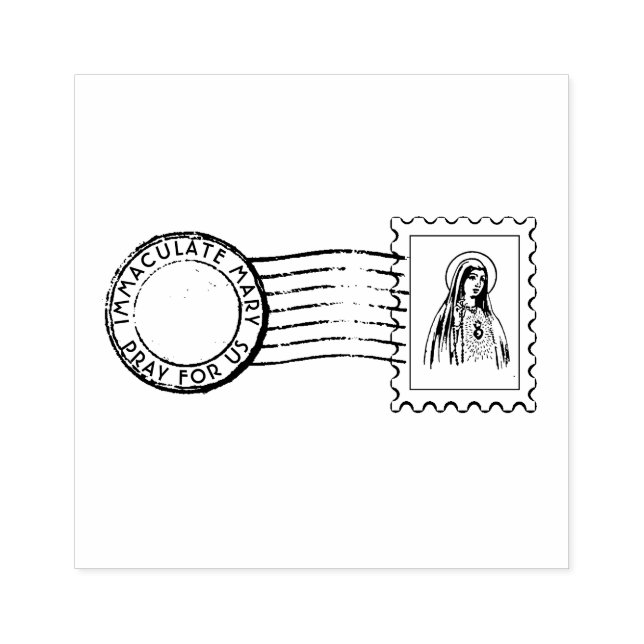Blessed Virgin Mary Traditional Catholic Religious Rubber Stamp (Imprint)