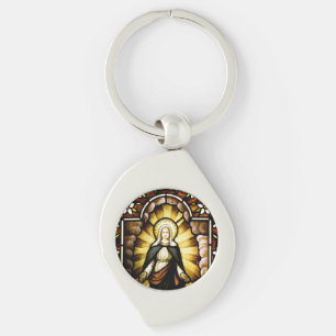 Blessed Virgin Mary with a Halo of Stars Key Ring