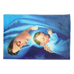 Blessed Virgin Mary with Baby Jesus Pillowcase