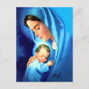 Blessed Virgin Mary with Baby Jesus Postcard