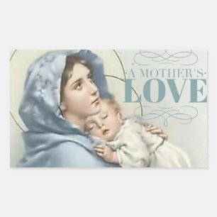 Blessed Virgin Mary with Baby Jesus Rectangular Sticker