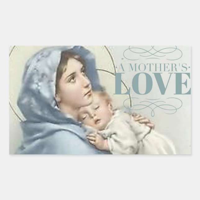 Blessed Virgin Mary with Baby Jesus Rectangular Sticker (Front)