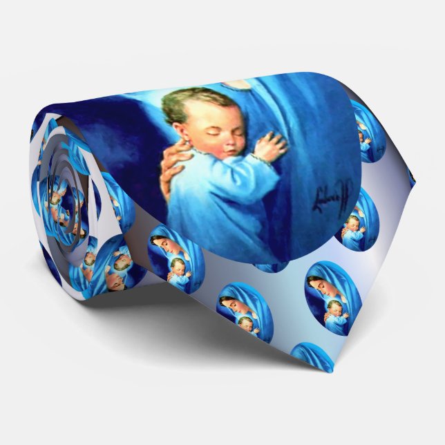 Blessed Virgin Mary with Baby Jesus Tie (Rolled)