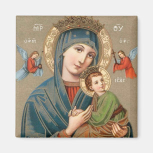 Blessed Virgin Mary with Child Jesus Icon Magnet