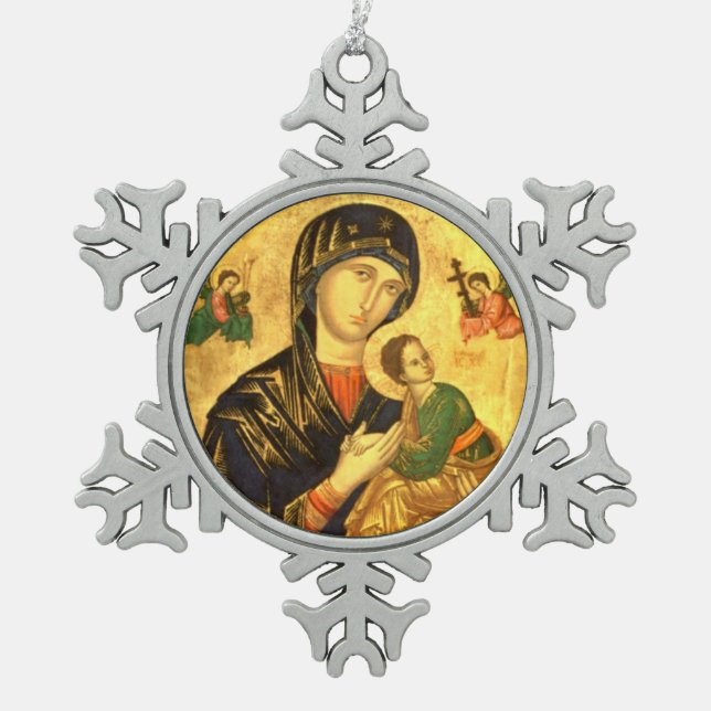 Blessed Virgin Mary with Child Jesus Ornament (Front)