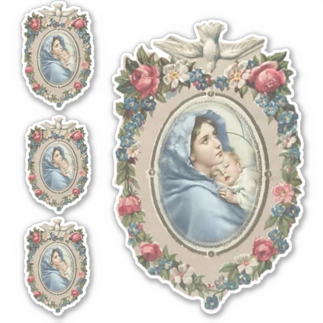 Blessed Virgin Mary with Jesus Religious Vinyl (Front)