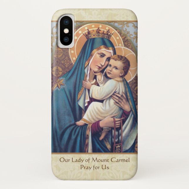 Blessed Virgin Mother Mary Mount Carmel Case-Mate iPhone Case (Back)