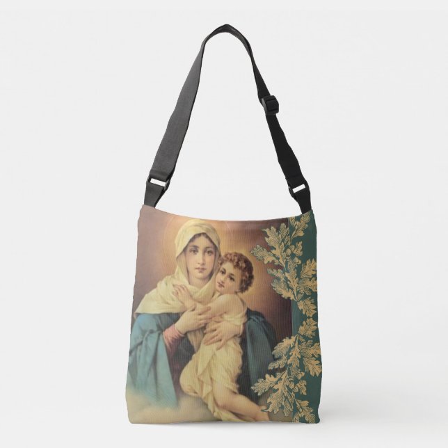 Blessed Virgin Mother Mary with Baby Jesus Crossbody Bag (Front)