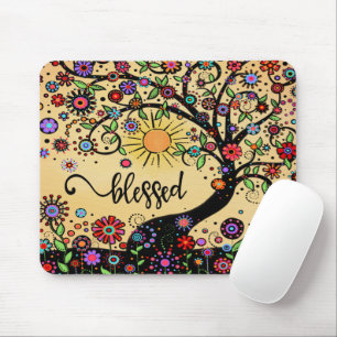 BLESSED Whimsical Tree Mouse Mat
