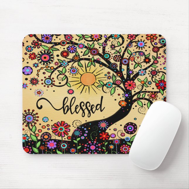 BLESSED Whimsical Tree Mouse Mat (With Mouse)