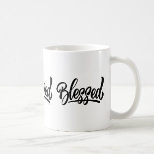 Blessed white coffee mug