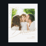 Blessed with His Love - Christmas Postcard<br><div class="desc">Photo religious Christmas postcard with faux foil.</div>