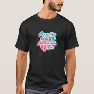 Blessed With Twins Cute Pregnancy Quote T-Shirt