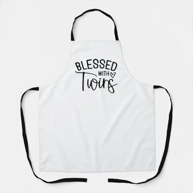 Blessed with Twins - Funny Mum Life Quote  Apron (Front)