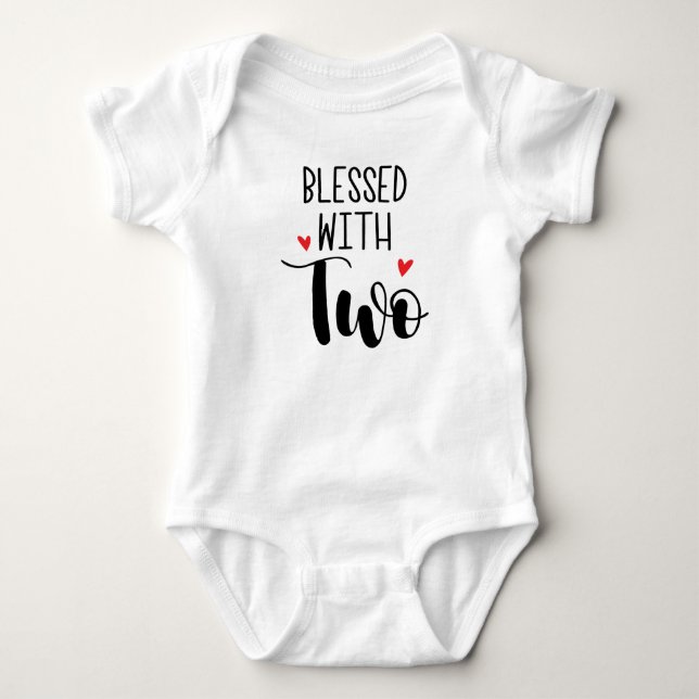 Blessed With Two Twins Baby Bodysuit (Front)