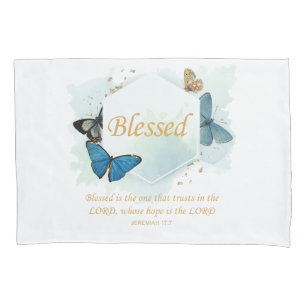 Blessed – Women's Christian Faith Butterfly Verse  Pillowcase