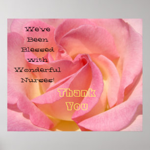 Blessed Wonderful Nurse art prints Thank You Rose