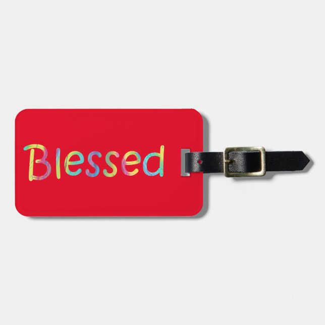 Blessed word, Personalised Luggage Tags (Front Horizontal)