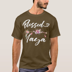 Blessed Yaya Funny Greatful Flower Family Grandma T-Shirt