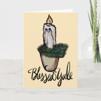 Blessed Yule Candle Card