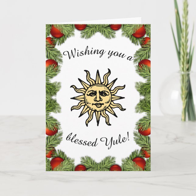 Blessed Yule Greeting Card (Front)
