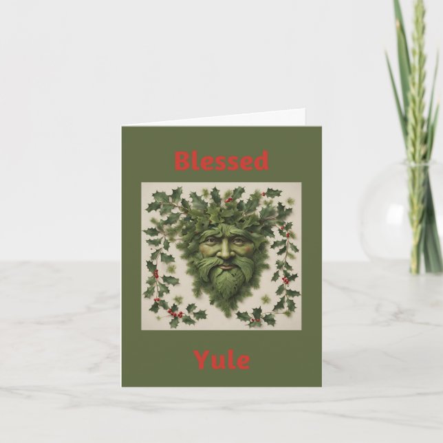 Blessed Yule Greeting Card (Front)