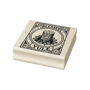 Blessed Yule Pagan Yuletide Holiday Rubber Stamp