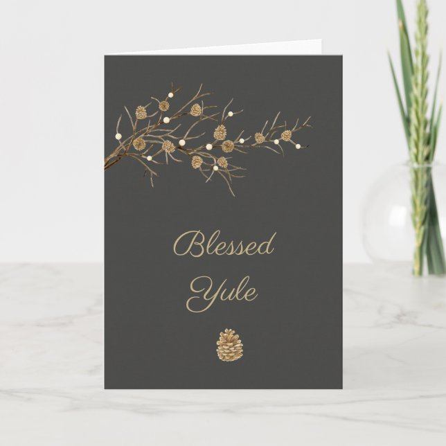 Blessed Yule Sabbat Greeting Card (Front)