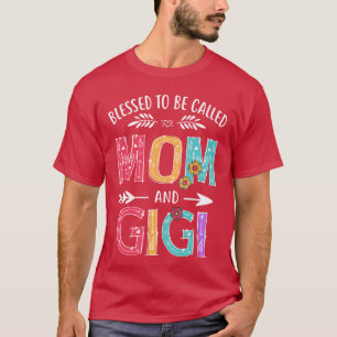 Blessedo Be Called Mom and Gigi Funny Grandma Moth T-Shirt