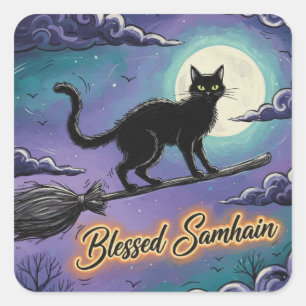 BlessedSamhainCat Square Sticker