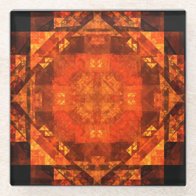 Blessing Abstract Art Glass Coaster (Front)