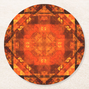 Blessing Abstract Art Round Paper Coaster