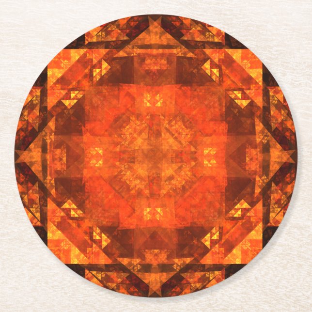 Blessing Abstract Art Round Paper Coaster (Front)