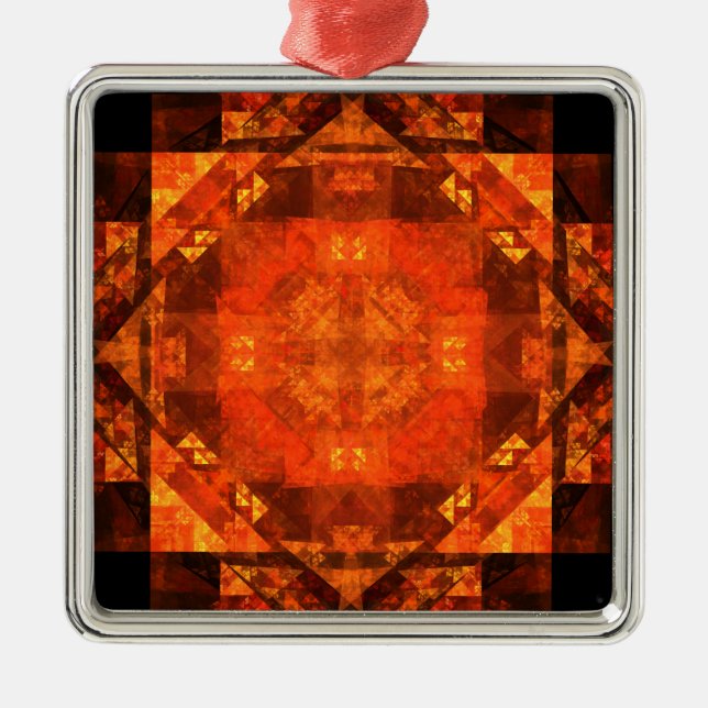 Blessing Abstract Art Square Metal Tree Decoration (Front)