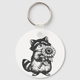 Blessing bear holding sunflower tote bag key ring