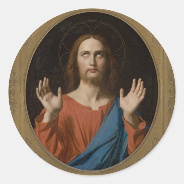 Blessing Christ circa 1834 Classic Round Sticker (Front)